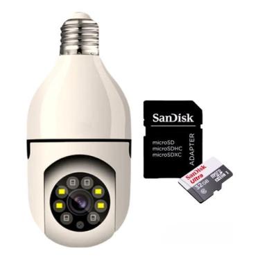 Imagem de Câmera de Segurança IP360 Lâmpada wifi áudio resolução 1080HD visão no