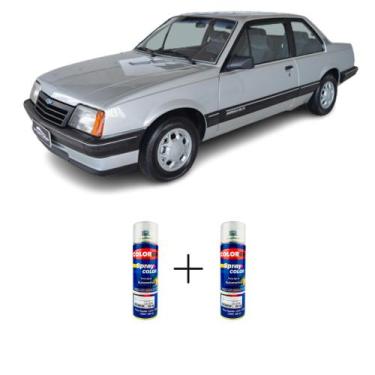 Imagem de Tinta Spray Automotiva Prata Lunar GM 300ml + Spray Verniz 300ml - She