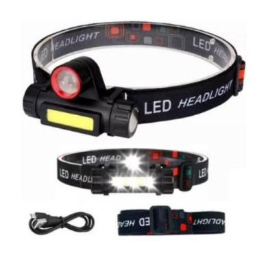 Imagem de Lanterna Cabeça Testa Capacete C/ Foco Recarregável Usb, Led Cor da la