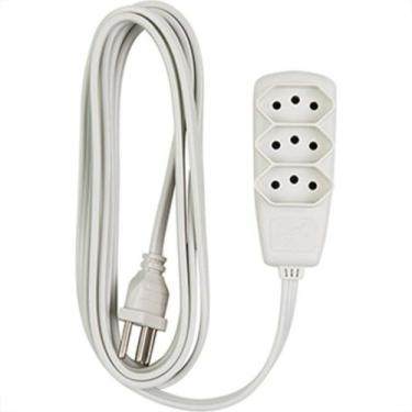 Imagem de Extensao Daneva Sort 2 Polos+Terra Pp Branca 5M Blister Dn1780, Branco