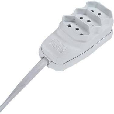 Imagem de Extensão Eletrica 10A 8m C/3 Tomada De 2 P+T Branco Ilumi