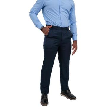 Imagem de Calça De Alfaiataria Social Slim Micro Varios Tamanhos - NERO, Azul ma