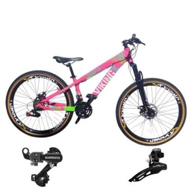 Imagem de Bicicleta Aro 26 Vikingx Aluminio Tuff 25 Mtb 24v Cambio Shimano Diant