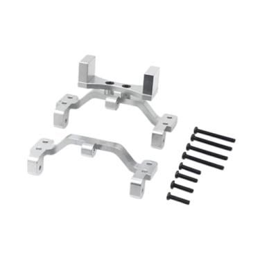 Imagem de EHJRE Base da haste da haste do tirador de metal assento base com suporte de servo 1/16 RC Acessório de carro portátil Substitua peças para B14 C34 C14, Prata