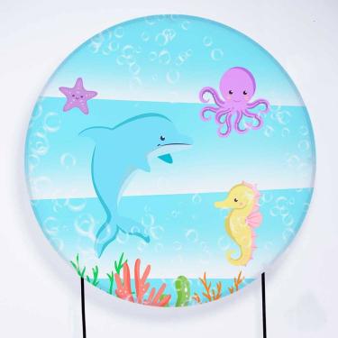 Imagem de Painel de Festa Redondo de 1,50m Fundo do Mar - Fera Print