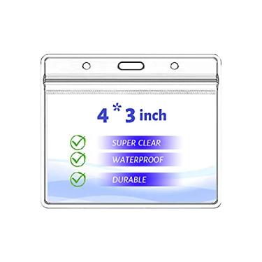 Imagem de Porta-cartão de vacina CDC, protetor de registro de cartão de imunização horizontal 4 x 3, plástico transparente, à prova d'água, capas para cartões, crachá, com zíper resselável, 5 peças/pacote