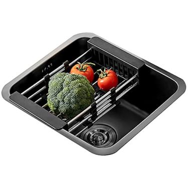 Imagem de Pia de cozinha, estação de trabalho, pia de cozinha em tamanho pequeno, lavatório resistente ao desgaste, pia de cozinha de nanotecnologia com dreno, pia de aço inoxidável 304 com montagem inferior