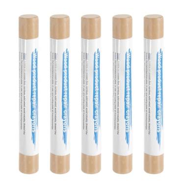 Imagem de HARFINGTON 5 peças de bastões de enchimento de madeira, cera de madeira, retoque de móveis, gizes de cera de reparo para madeira, bordo japonês