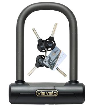 Imagem de Via Velo Mini Bike U Lock resistente – 20CrMnTi Steel Anti-Theft Lock com chaves e vendido com aprovação de ouro seguro para scooter, bicicletas elétricas dobráveis e scooters elétricas