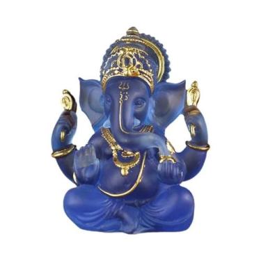 Imagem de Claro Senhor Ganesha Estátua Elefante Escultura Hindu Resina Casa Deco