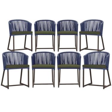 Imagem de Mesa com 4 Cadeiras de Jantar Roma 100cm e Noronha em Aluminío