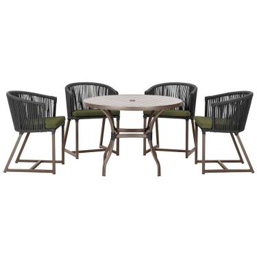 Imagem de Mesa com 4 Cadeiras de Jantar Roma 100cm e Noronha em Aluminío