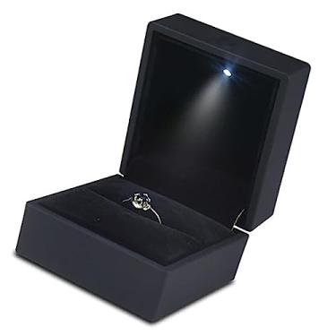 Imagem de Caixa de Anel Preto Claro LED, Elegante e Elegante, Exala Estilo e Elegância, Aprimorando a Beleza das Peças de Jóias Com Exibição Esclarecedora, Materiais Premium, Uso Versátil para