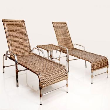 Imagem de Espreguiçadeiras E Mesa Em Alumínio Capuccino