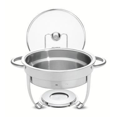 Imagem de Rechaud Tramontina Redondo Em Aço Inox Banho Maria Com Suporte Para Tampa 4,3 L Tramontina