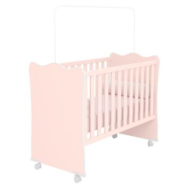 Imagem de Berço Com 4 Pés Rodizio Tóquio Rosa Acetinado
