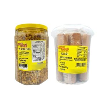 Imagem de Kit Festa Junina: Pé de Moleque + Paçoca Rolha Doces Rachid | 2 Potes de 1,1kg com 20 Unidades Cada | Doces Típicos Brasileiros | Sabor Autêntico | Contém Amendoim