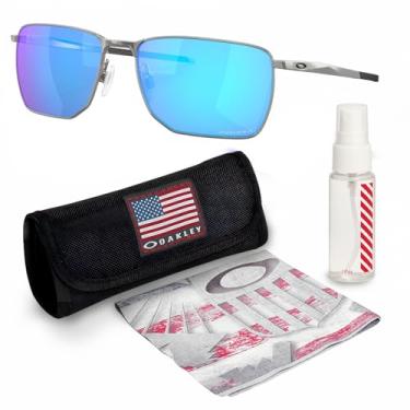 Imagem de OAKLEY Óculos de sol EJECTOR OO4142 Armação acetinada cromada com lentes PRIZM SAPPHIRE com kit oficial de óculos