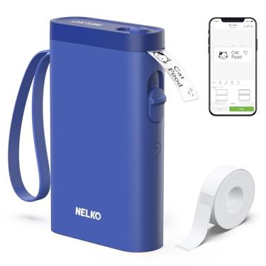 Imagem de Nelko Máquina De Etiquetar Com Fita, Impressora Bluetooth P21, Mini Impressoras Sem Fio, Vários Modelos Para Organizar Escritório E Casa, Azul