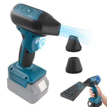 Imagem de UNIKI Mini Soprador Jet Dry Compatível Com Bateria Makita De 18 V, Ventilador A Jato Velocidade 130.000 Rpm E Controle 4 Velocidades, Espanador Ar Comprimido, Portátil Sem Fio Para Teclado Computado