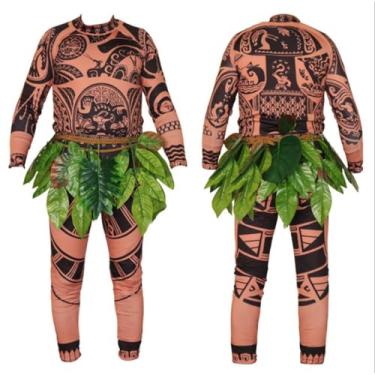 Imagem de YUWETAO Maui Tattoo Cosplay Fantasia/Calça Halloween Cosplay Fantasia Maui Adulto Masculino, Marrom, G