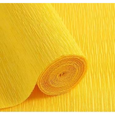Imagem de LCREATE Rolo De Papel Crepom 2,4 M Comprimento E 43 Cm Largura Para Cerimônias Casamento Decoração Diversos Festivais Grandes (Amarelo-Limão)