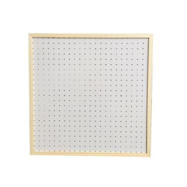 Imagem de Painel Pegboard Perfurado 60x60 Moldura Madeira Organização