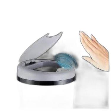 Imagem de Lixeira Automatica 9 L Sensor Abertura Grande Branca - Makeda, Branco