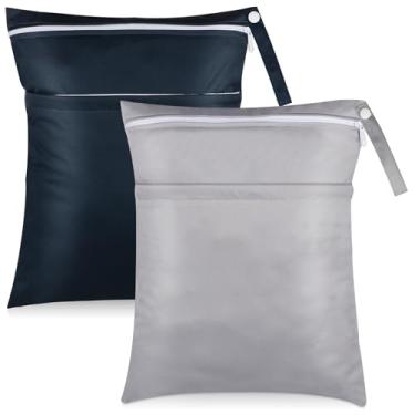 Imagem de Angel Love Bolsa Molhada Para Roupa De Banho, Bebê, 2 Peças, Impermeável, Lavável E Reutilizável, Com Dois Bolsos Zíper - Praia, Piscina, Academia, Maiôs Ou Roupas L219215