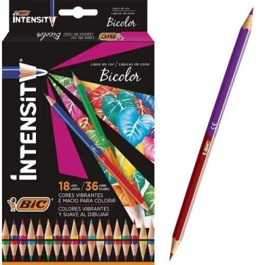 Imagem de Lápis De Cor Bicolor Intesity 18 Lápis 36 Cores- Bic