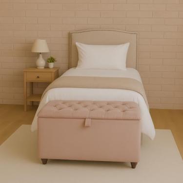 Imagem de Baú Divã Sara Recamie Capitonê 80cm Para Quarto Cama Solteiro (ROSE)