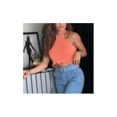 Imagem de Blusa cropped tricô modal amarração feminino - Filó Modas, P, Amarelo