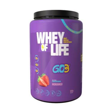Imagem de Whey protein concentrado go3 - pote 900g, MORANGO