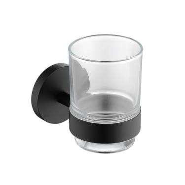 Imagem de Conjunto de banheiro preto fosco - 6 ganchos para toalhas, saboneteira, suporte para papel higiênico - kit de ferragens, suporte para copos