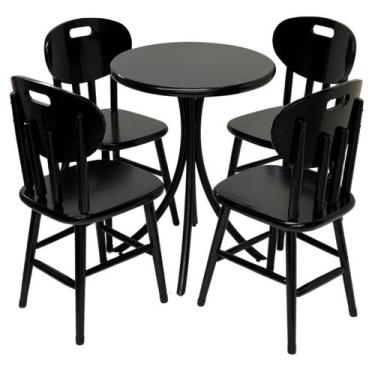 Imagem de Conjunto de Bistrô Laminado baixo com 4 cadeiras - DG Móveis - Reisol 