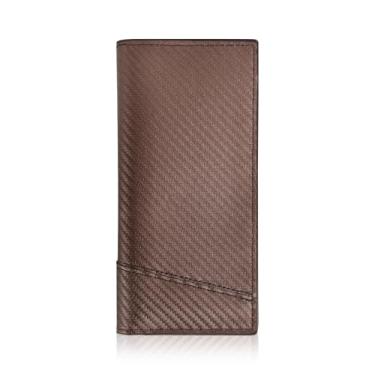 Imagem de AfitLulu Carteira longa para homens, carteiras duplas para homens com 12 compartimentos para cartão e bolso para moedas com zíper, carteira masculina ultrafina elegante para ternos e uso diário