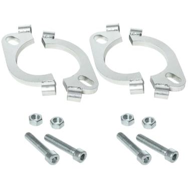 Imagem de PALOZO Kit de reparo de flange dividida de 2-1/5.1 cm, kit de substituição de reparo de flange de escape plana oval dividida flange de 2 parafusos 63,5 mm, pacote com 2