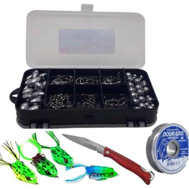 Imagem de Estojo Para Pesca Completo Anzol Chumbada Girador E Sapo Frog - Summer