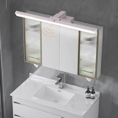 Imagem de Iluminação LED de espelho de banheiro à prova d'água com sensor de movimento arandela de parede de ângulo ajustável 180° lâmpada de parede giratória luzes de maquiagem lâmpadas de imagem sala de estar