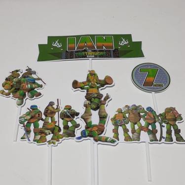 Imagem de Topo de bolo Personalizado Tartarugas Ninja - Orvalho Festas