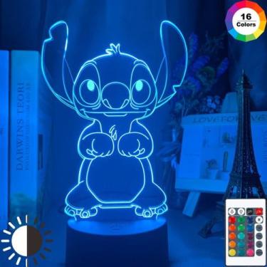 Imagem de luminaria Stitch com base - led colorido- acrilico - NoBrand