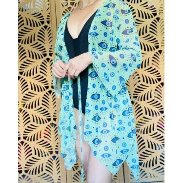 Imagem de Saída de praia kimono assimétrico nas pontas - Rafavi, Verde, gg