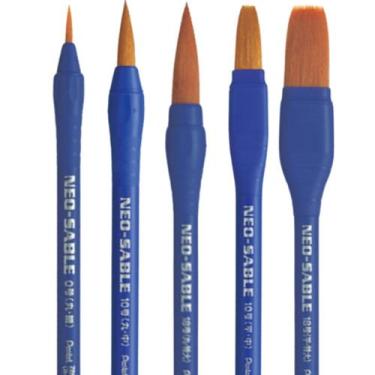 Imagem de Kit 5 Pinceis Neo Sable P/ Aquarela Acrilica Guache Pentel