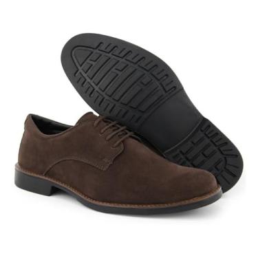 Imagem de Sapato Oxford Masculino Casual em Couro Camurça – Estilo Clássico - Conforto Moderno - Dia a Dia - Trabalho - Eventos Sociais | Elegância e Versatilidade (Café, BR, Adulto, Numérico, 41)