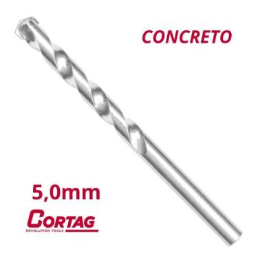 Imagem de BROCA PARA CONCRETO 5,0mm x 90 mm PONTA DE METAL DURO PCT 10 UN CORTAG