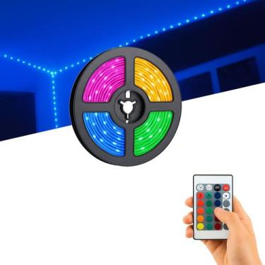 Imagem de Fita Led 5 Metros Bluetooth rgb Inteligente para Quarto - NoBrand
