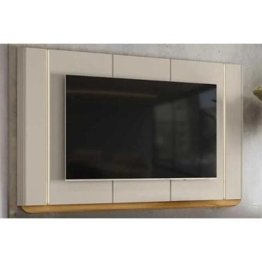 Imagem de Painel Home p/ TV até 75 Pol Santorini 239x141cm Tauari/Off White Fosc