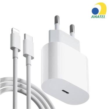 Imagem de Carregador Turbo 20W + Cabo para USB-C Compatível com Iphone 11 12 13 