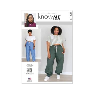 Imagem de Know Me ME2110BB Camiseta feminina de malha larga e calça de tecido pacote de padrão de costura por Brittany J. Jones, código de design ME2110, tamanhos 20W-22W-24W-26W-28W