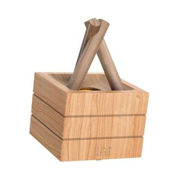 Imagem de IEUDNS Difusor de chamas de fogueira, difusor de óleos essenciais multiuso e resistente, umidificador pessoal para quarto de hotel e spa, Madeira